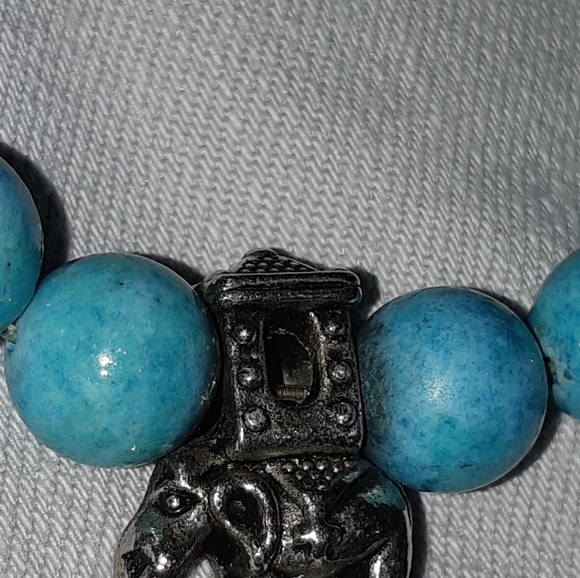Turquoise Beaded Stretch Bracelet - Picture 2 of 5
